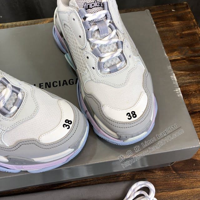 Balenciaga經典款男女鞋 巴黎世家頂級版本Triple S透氣3M反光姥爹復古運動鞋 Balenciaga情侶款老爹鞋  hdbl1178